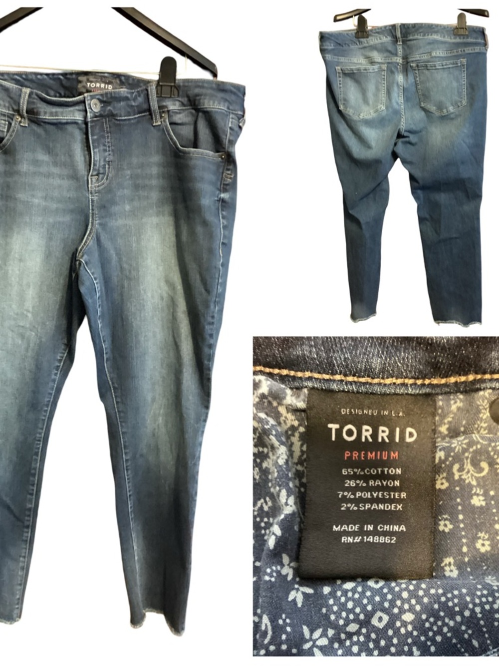 🌂 Torrid Premium Boyfriend Blue Washed Jeans Size 18